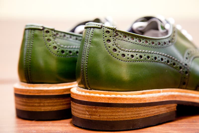 Tricker's 2012 秋冬 Green Aniline Calf Boutron 紳士雕花鞋款