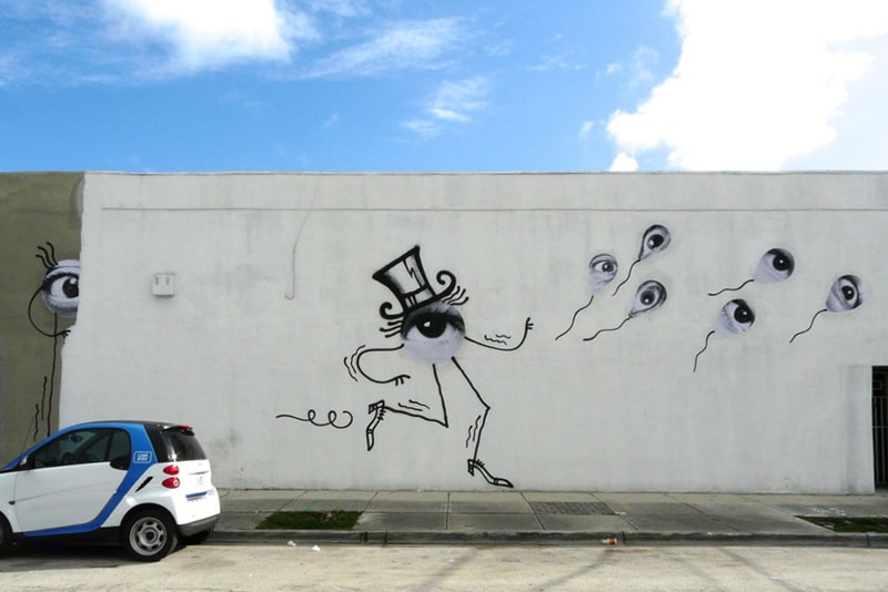 JR 與 André 兩位藝術家在 Basel Week Miami 2012 上攜手創作壁畫