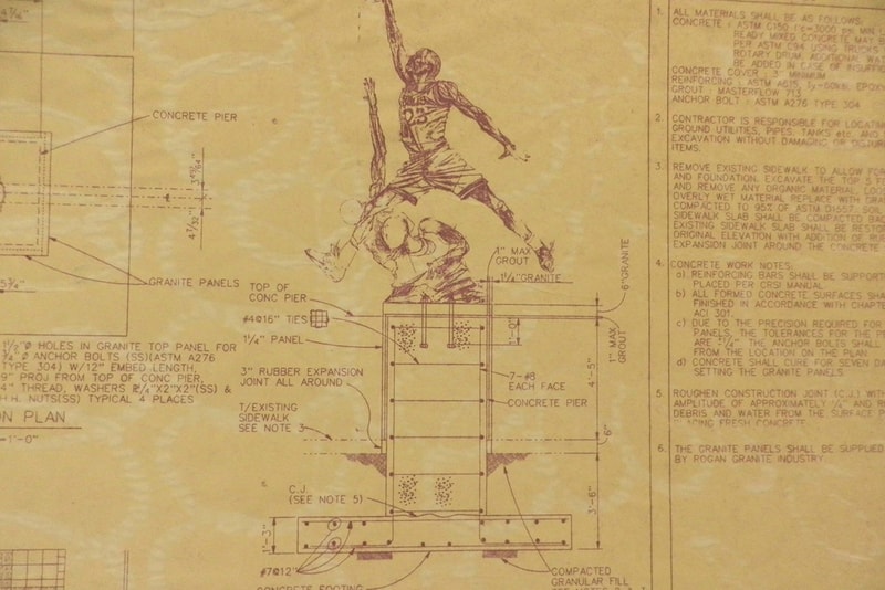 聯合中心 Michael Jordan “The Spirit” 雕塑設計藍圖在 eBay 拍賣！
