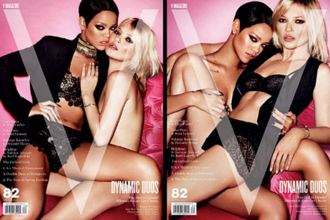 Kate Moss 聯同 Rihanna 為 V Magazine 拍攝封面幕後花絮曝光