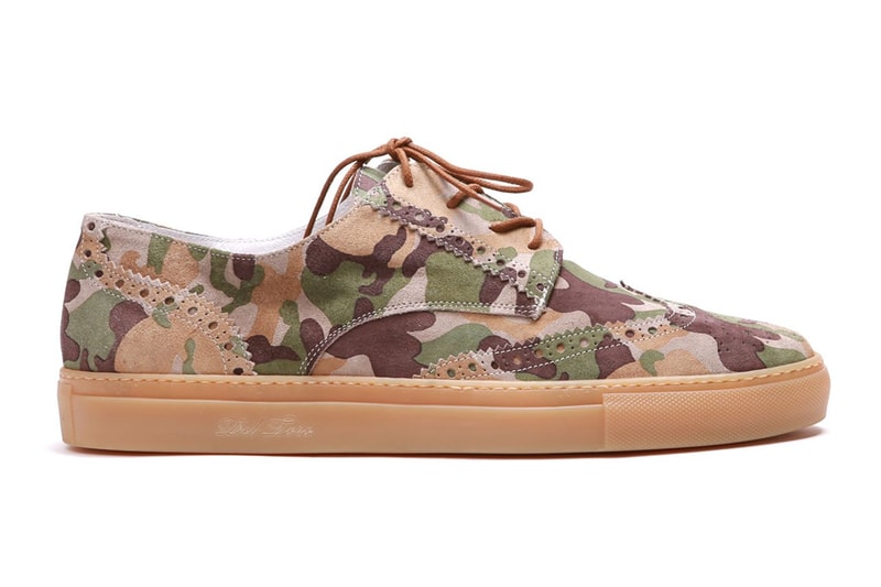 Del Toro 全新 Sahara Camo Suede Basso Wingtip Sneaker 迷彩雕花鞋款