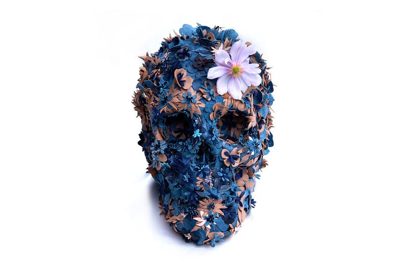 Jacky Tsai Floral Skullptures 繁花錦簇的皮革製骷髅頭雕塑