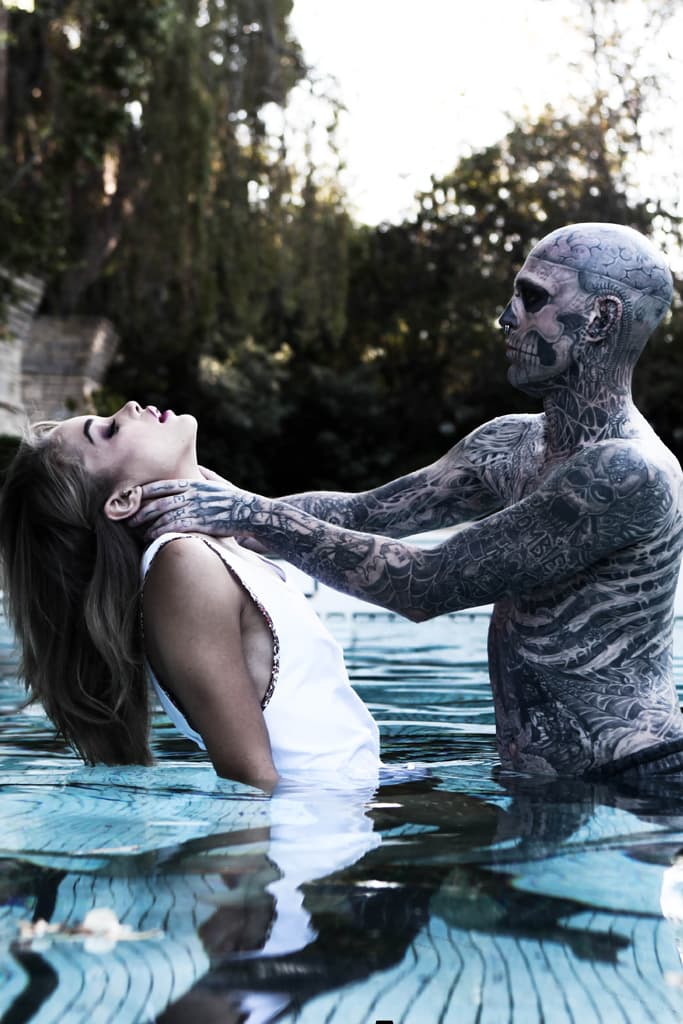 “僵屍男孩”Rick Genest 與 Jasmine Sanders 拍攝“Beauty &amp; the Beast”主題照片組