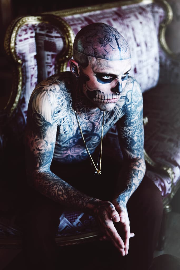 “僵屍男孩”Rick Genest 與 Jasmine Sanders 拍攝“Beauty &amp; the Beast”主題照片組