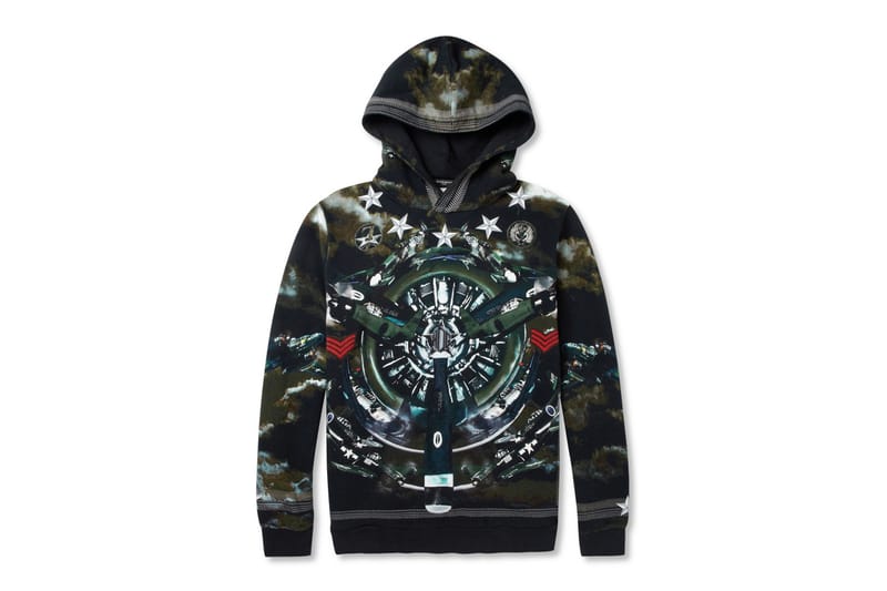 Givenchy Airplane-Print Loopback Cotton-Jersey Hoodie 連帽衛衣