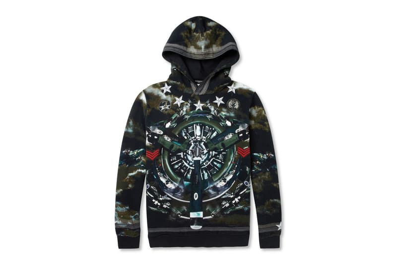 Givenchy Airplane-Print Loopback Cotton-Jersey Hoodie 連帽衛衣