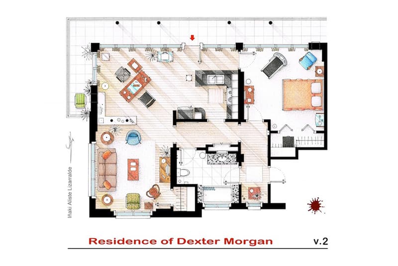 西班牙室內設計師 Iñaki Aliste Lizarralde 以 The Simpsons, Friends, Seinfeld 與其他影集為概念打造室內平面設計圖
