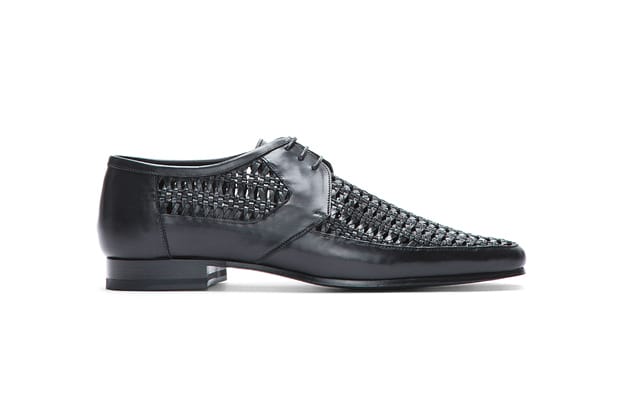 Saint Laurent 2013 春夏 Black Braided Leather Derbys 皮鞋
