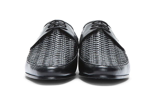 Saint Laurent 2013 春夏 Black Braided Leather Derbys 皮鞋