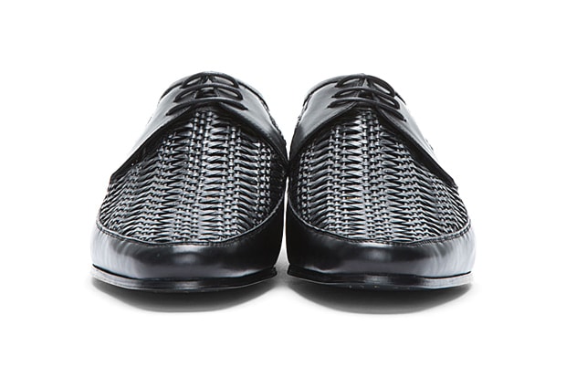 Saint Laurent 2013 春夏 Black Braided Leather Derbys 皮鞋