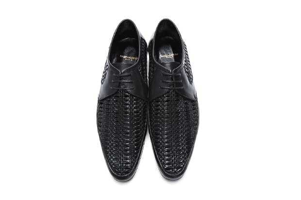 Saint Laurent 2013 春夏 Black Braided Leather Derbys 皮鞋
