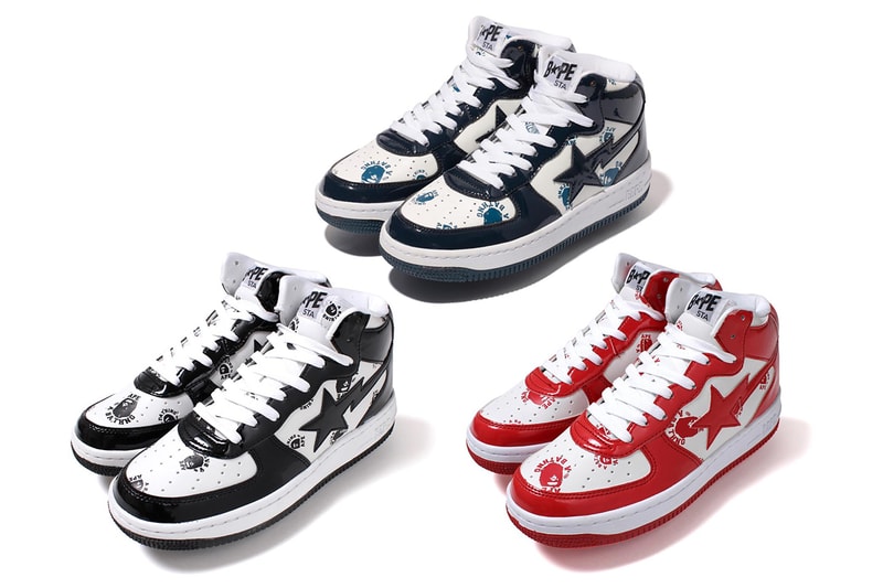 Stussy x A Bathing Ape  BAPE STA MID 猿人印花鞋款