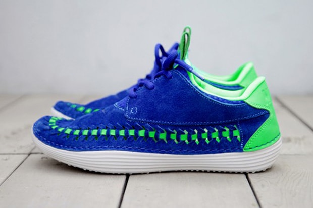 Nike 2013 夏季 Solarsoft Mocassin Premium Woven Hyper Blue/Poison Green 鞋款