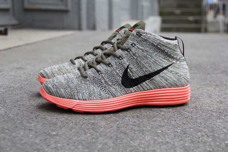 Nike Lunar Flyknit Chukka Tarp Green/Black Sail-Total Crimson 跑鞋