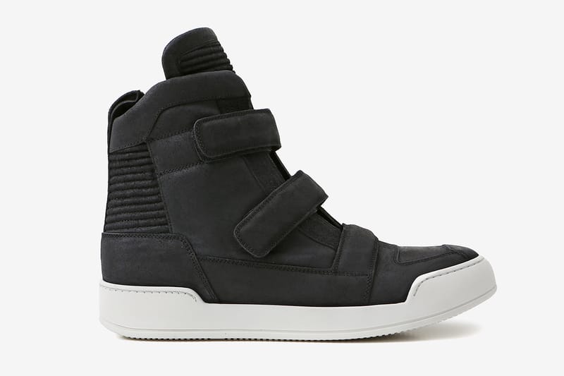 Balmain Black Velcro Tabs Leather High-Top Sneaker 高筒球鞋