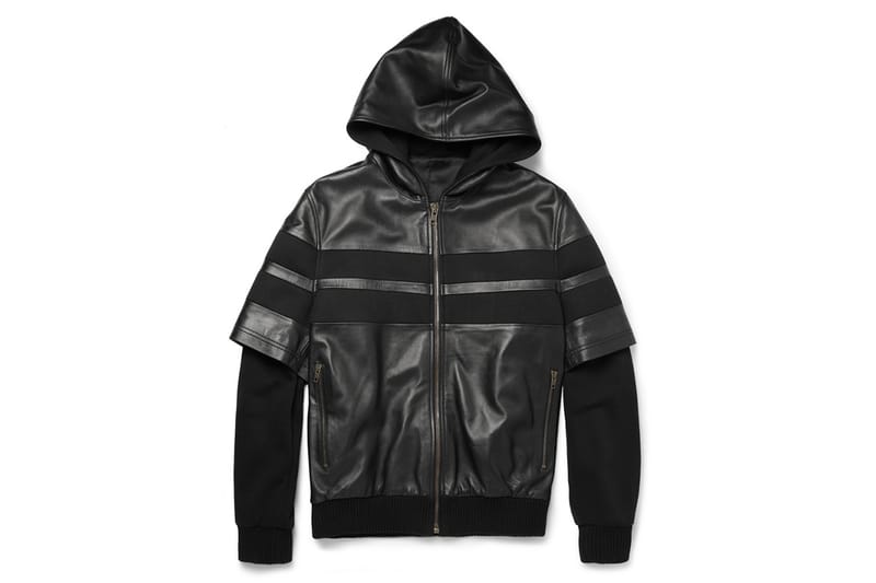 Givenchy 2013 秋冬 Double-Sleeved Leather-Stripe Cotton Bomber Jacket 夾克 