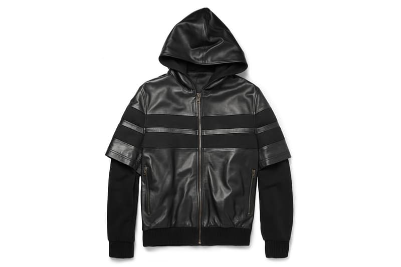 Givenchy 2013 秋冬 Double-Sleeved Leather-Stripe Cotton Bomber Jacket 夾克 
