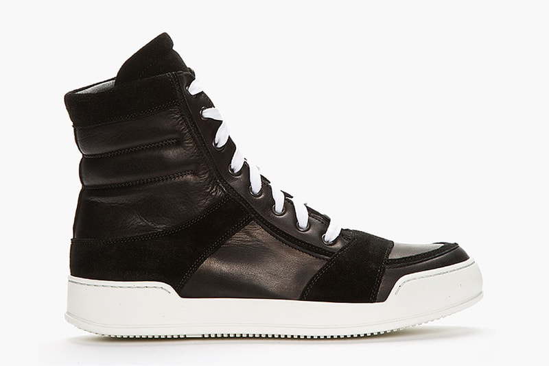 Balmain Black Leather & Suede High-Top Sneakers 高筒球鞋