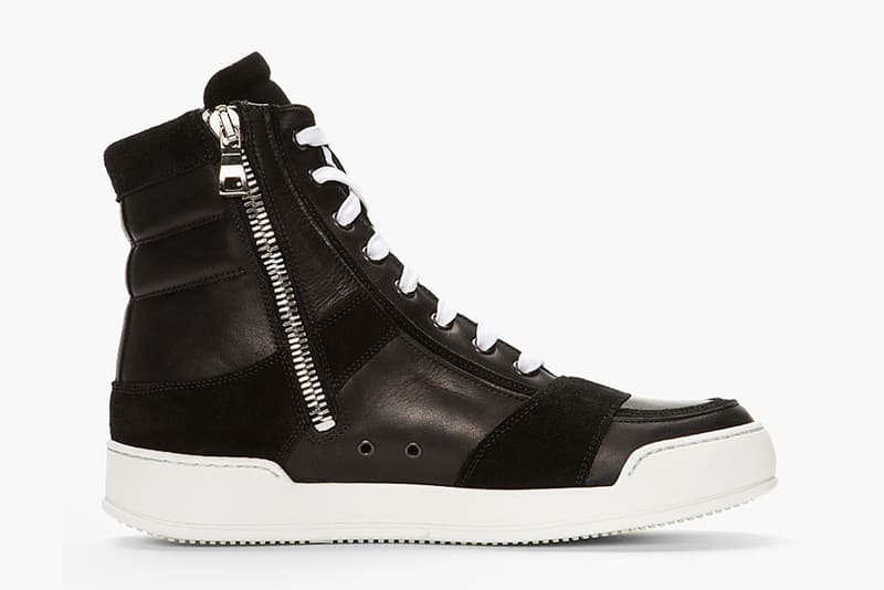 Balmain Black Leather & Suede High-Top Sneakers 高筒球鞋