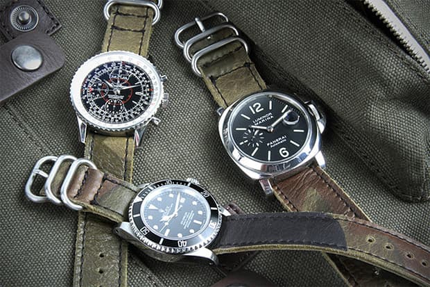 Logan Zane x Crown & Buckle Green Camouflage Leather Nato Straps 聯名錶帶