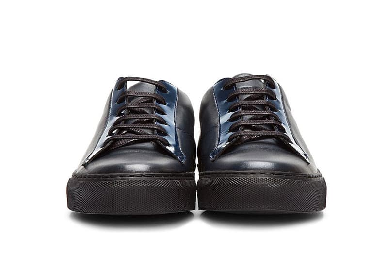 Raf Simons Black Leather Reflective Silver Low-Tops 鞋款