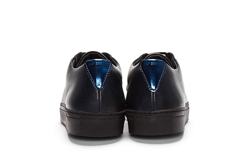 Raf Simons Black Leather Reflective Silver Low-Tops 鞋款