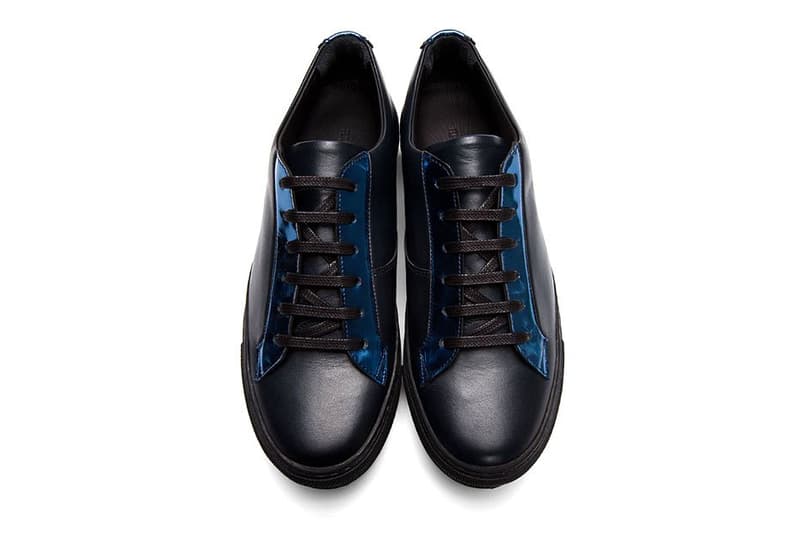 Raf Simons Black Leather Reflective Silver Low-Tops 鞋款