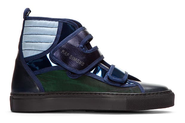 Raf Simons Blue And Green Metallic Velcro High-tops 高筒球鞋