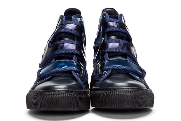 Raf Simons Blue And Green Metallic Velcro High-tops 高筒球鞋