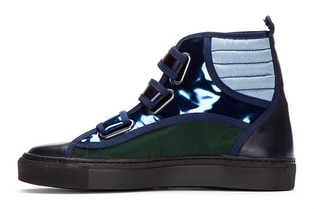 Raf Simons Blue And Green Metallic Velcro High-tops 高筒球鞋