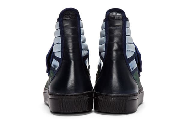 Raf Simons Blue And Green Metallic Velcro High-tops 高筒球鞋