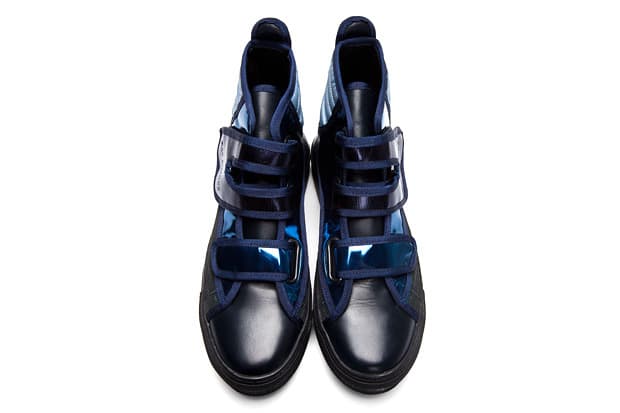 Raf Simons Blue And Green Metallic Velcro High-tops 高筒球鞋