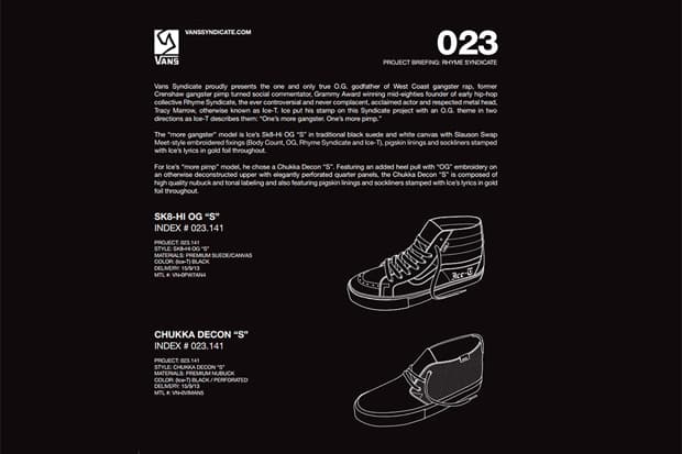 Ice-T x Vans Syndicate 聯名系列預覽