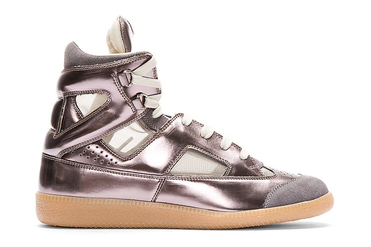 Maison Martin Margiela Leather Replica High-Top Metallic Pewter SSENSE 獨佔球鞋