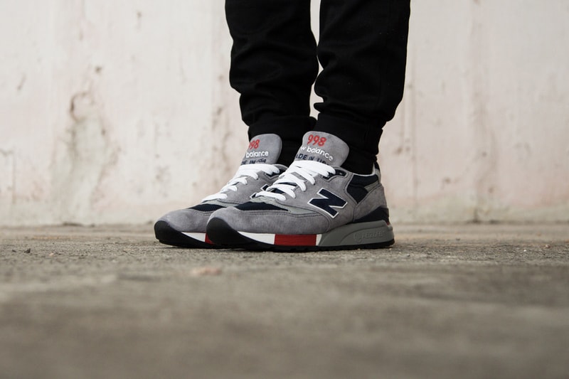 New Balance M998 Grey/Navy/Red 配色