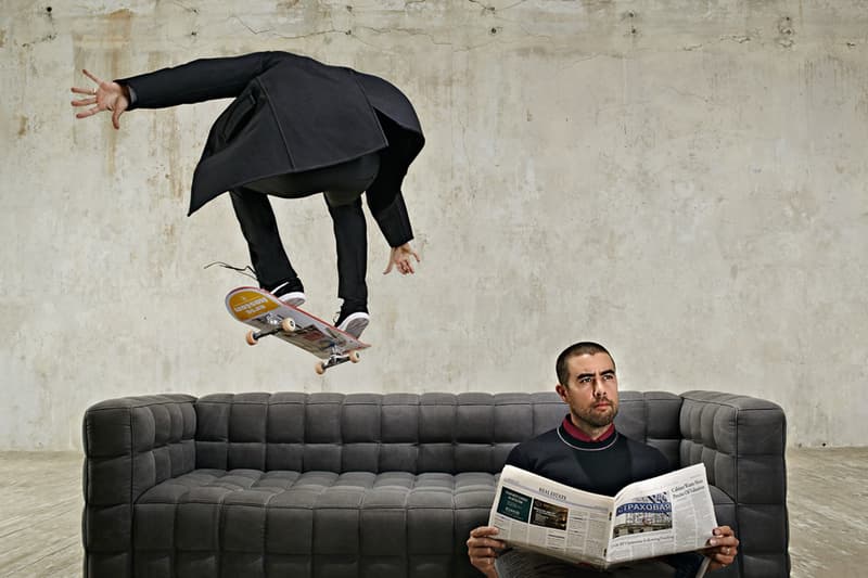 Eric Koston 為俄羅斯版《Esquire》拍攝「Flying Pizza」造型特輯