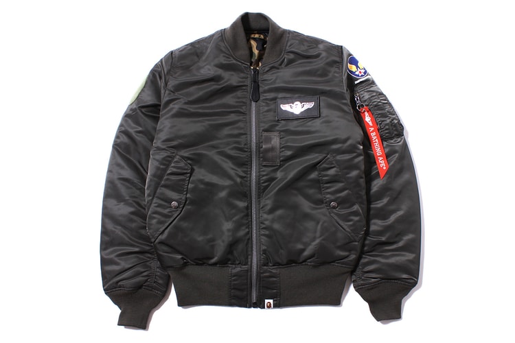 A Bathing Ape x Alpha Industries MA-1 Tight-Fit Bomber Jacket 飛行夾克