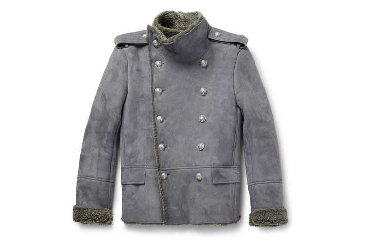 Balmain Shearling Peacoat 羊皮外套