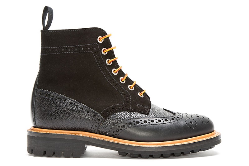 Mark McNairy New Amsterdam Black Leather &amp; Suede Crazy C Brogue 高筒靴款