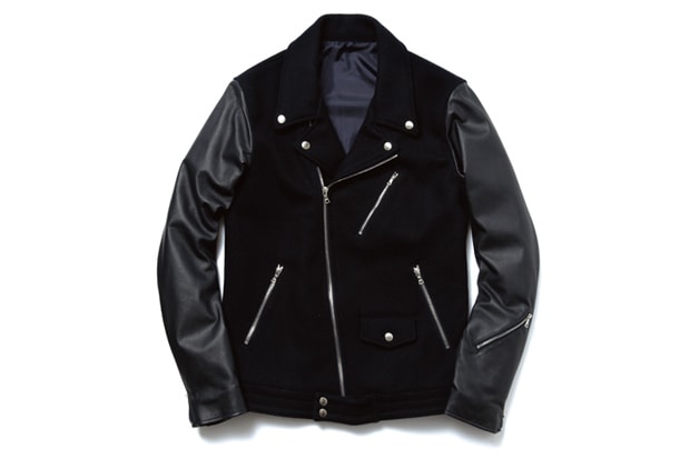 uniform experiment 2013 秋冬 Fabric Mix Riders Blouson 拼接夾克