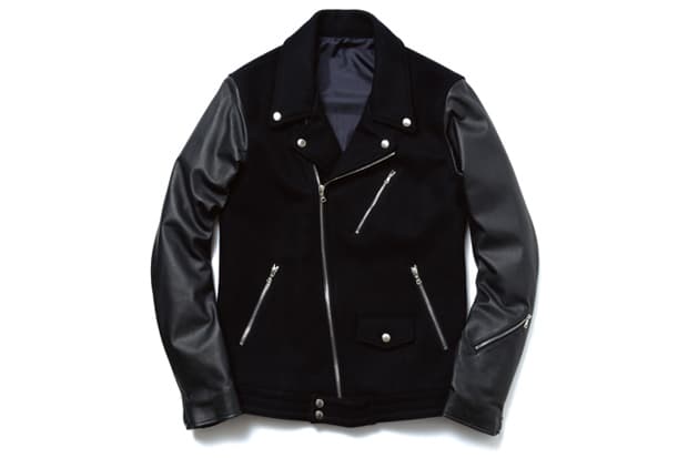 uniform experiment 2013 秋冬 Fabric Mix Riders Blouson 拼接夾克