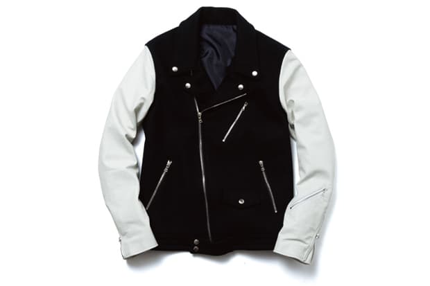 uniform experiment 2013 秋冬 Fabric Mix Riders Blouson 拼接夾克