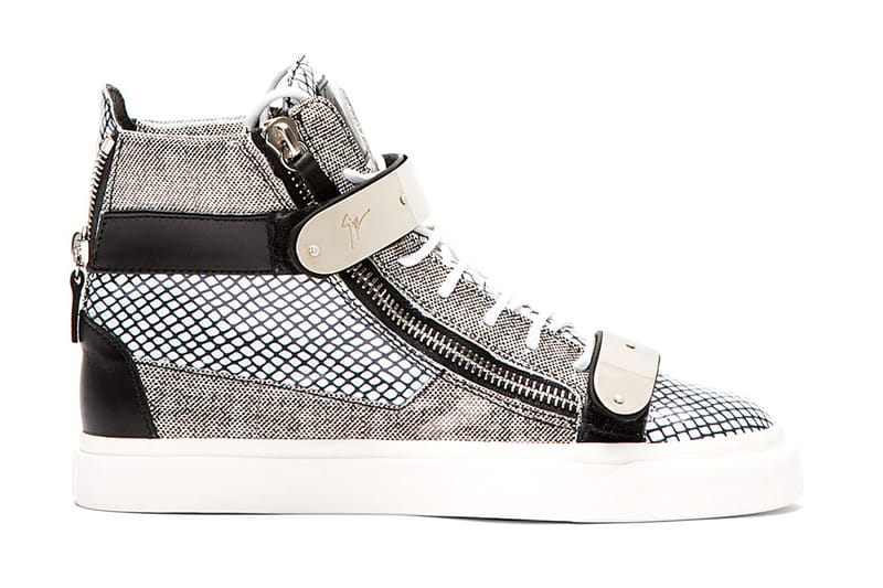 Giuseppe Zanotti Patent Leather Mesh-Print 高筒球鞋