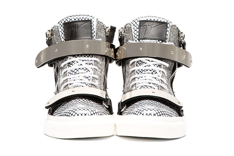 Giuseppe Zanotti Patent Leather Mesh-Print 高筒球鞋
