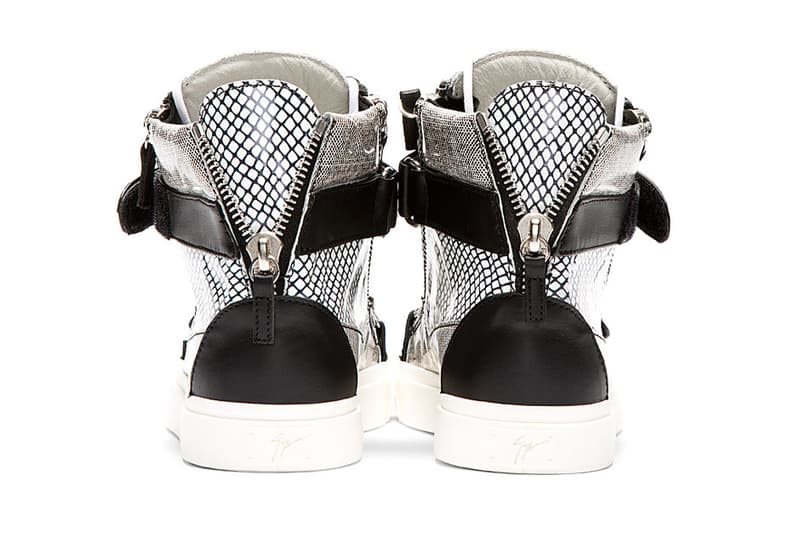 Giuseppe Zanotti Patent Leather Mesh-Print 高筒球鞋