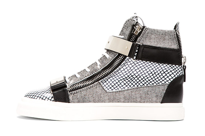 Giuseppe Zanotti Patent Leather Mesh-Print 高筒球鞋