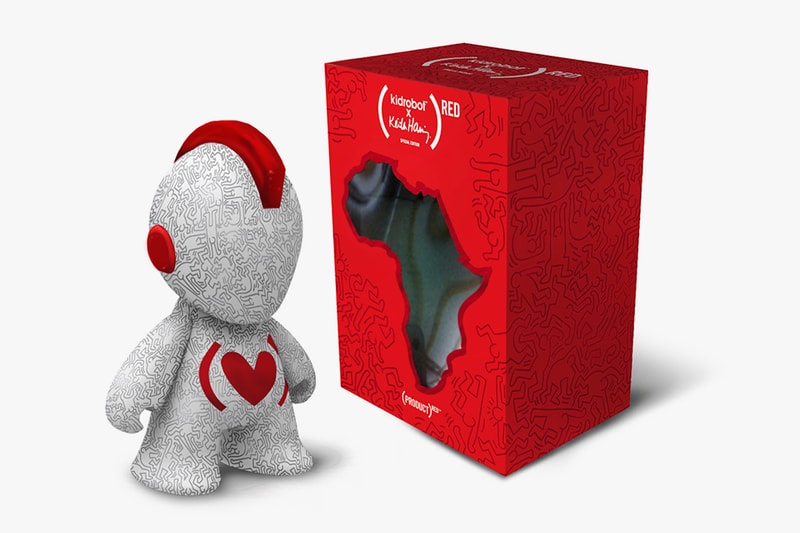 Keith Haring 與 Kidrobot 爲 (PRODUCT)RED 慈善拍賣打造 (RED) 特別版玩偶