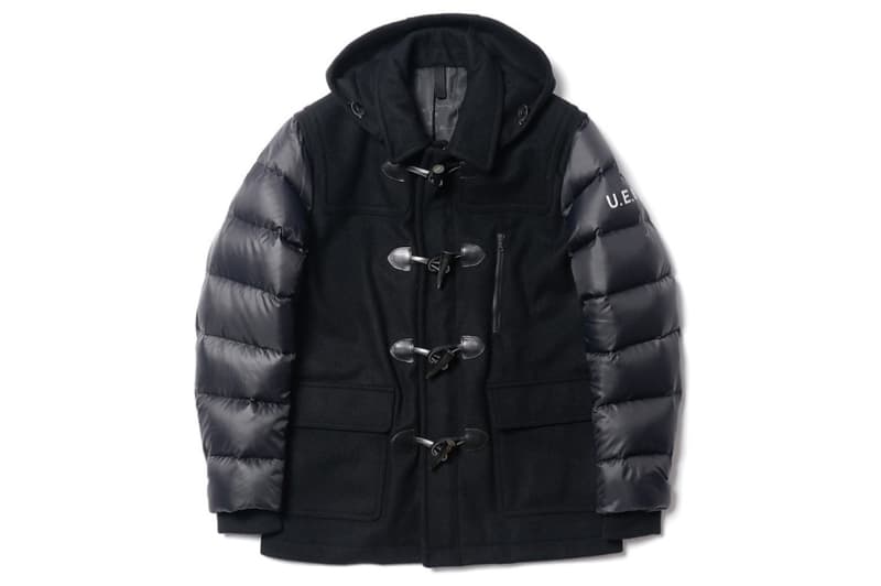 uniform experiment 羽絨袖粗呢大衣