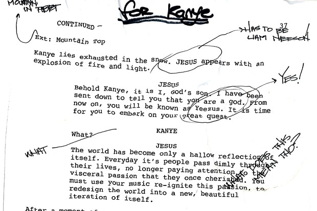 《Yeezus》同名電影腳本曝光?