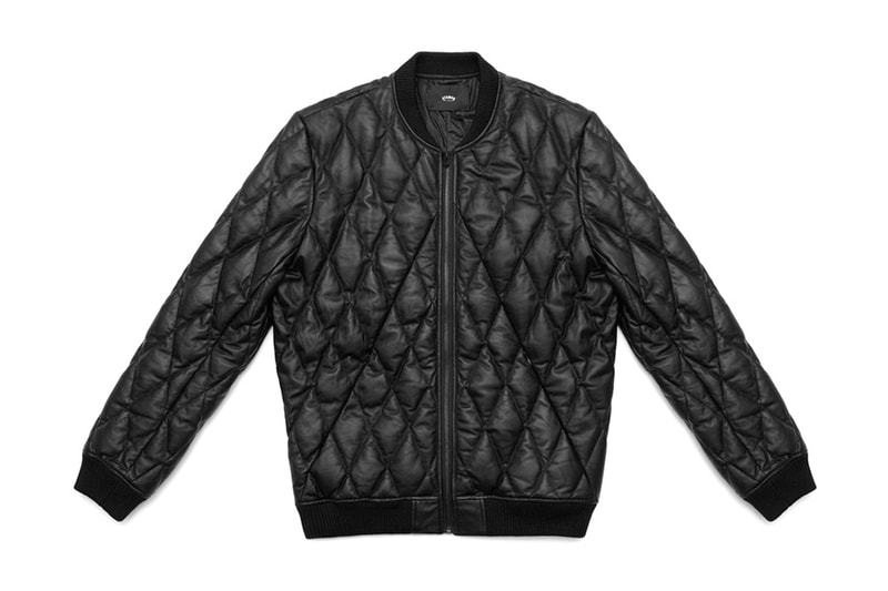 Stampd 黑色菱格紋皮革 Bomber Jacket